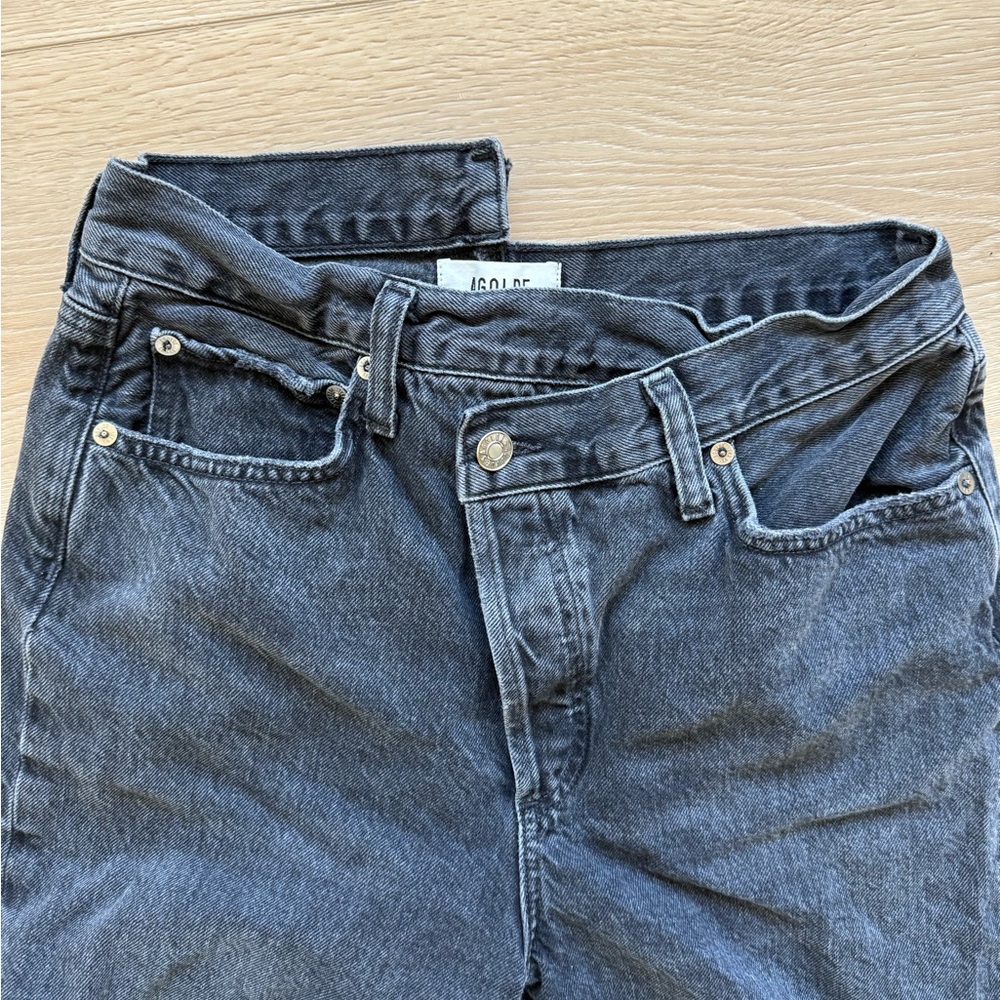 Agolde Black High Rise Criss Cross Jeans